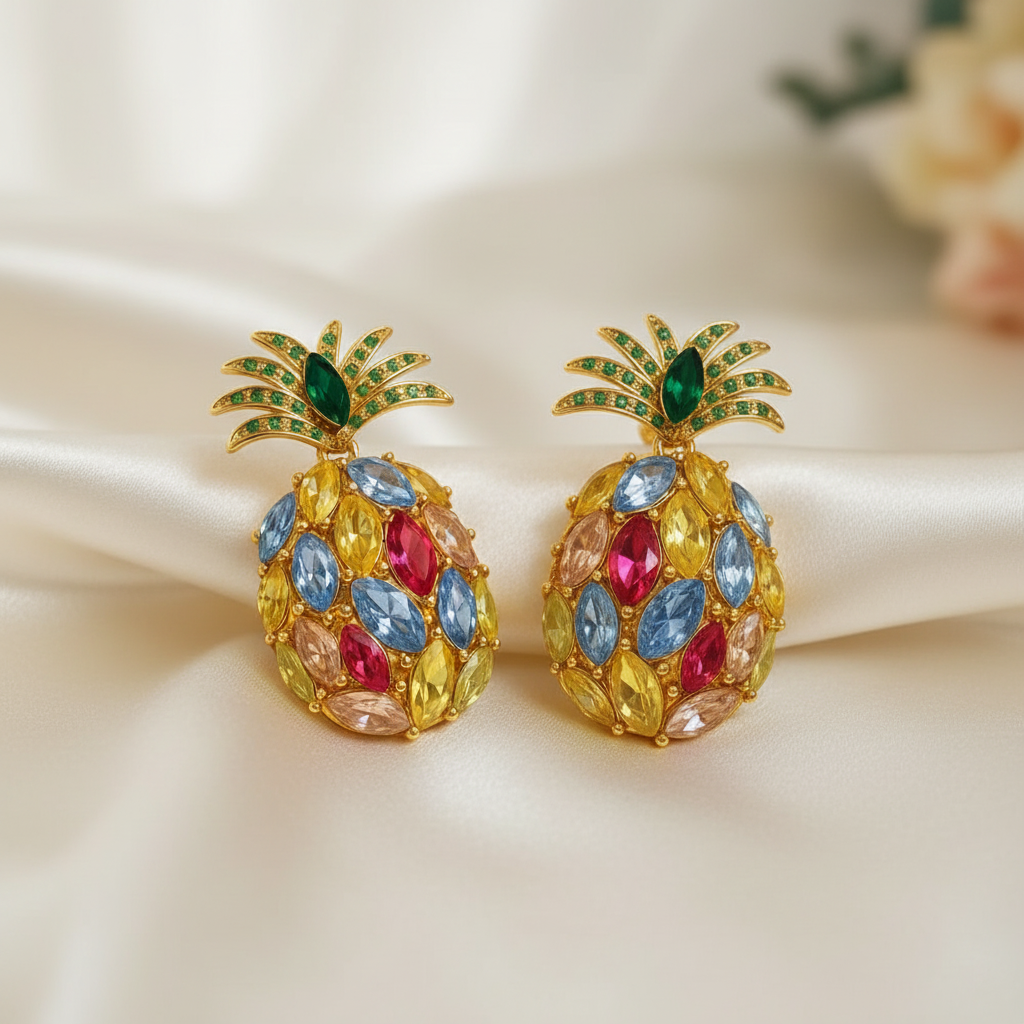 Luxe Pineapple Stud Earrings