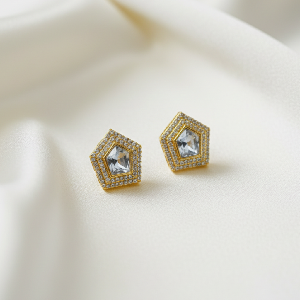 Dazzle Square Stud Earrings
