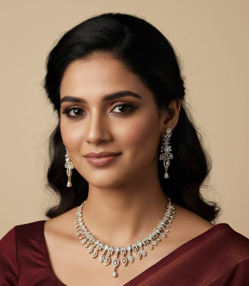 Leaf Pattern Necklace Set