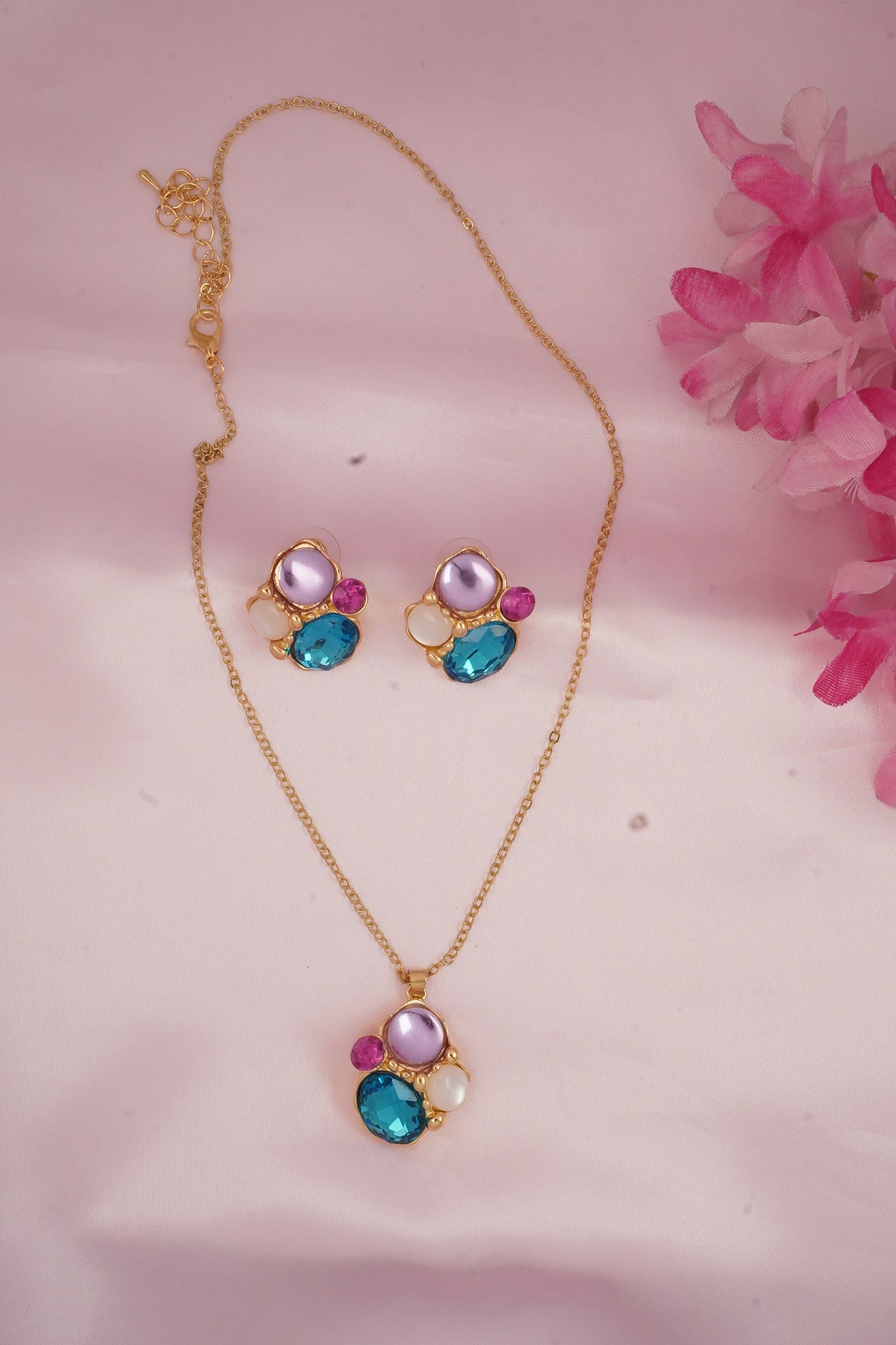 Aqua trio Pendant Set