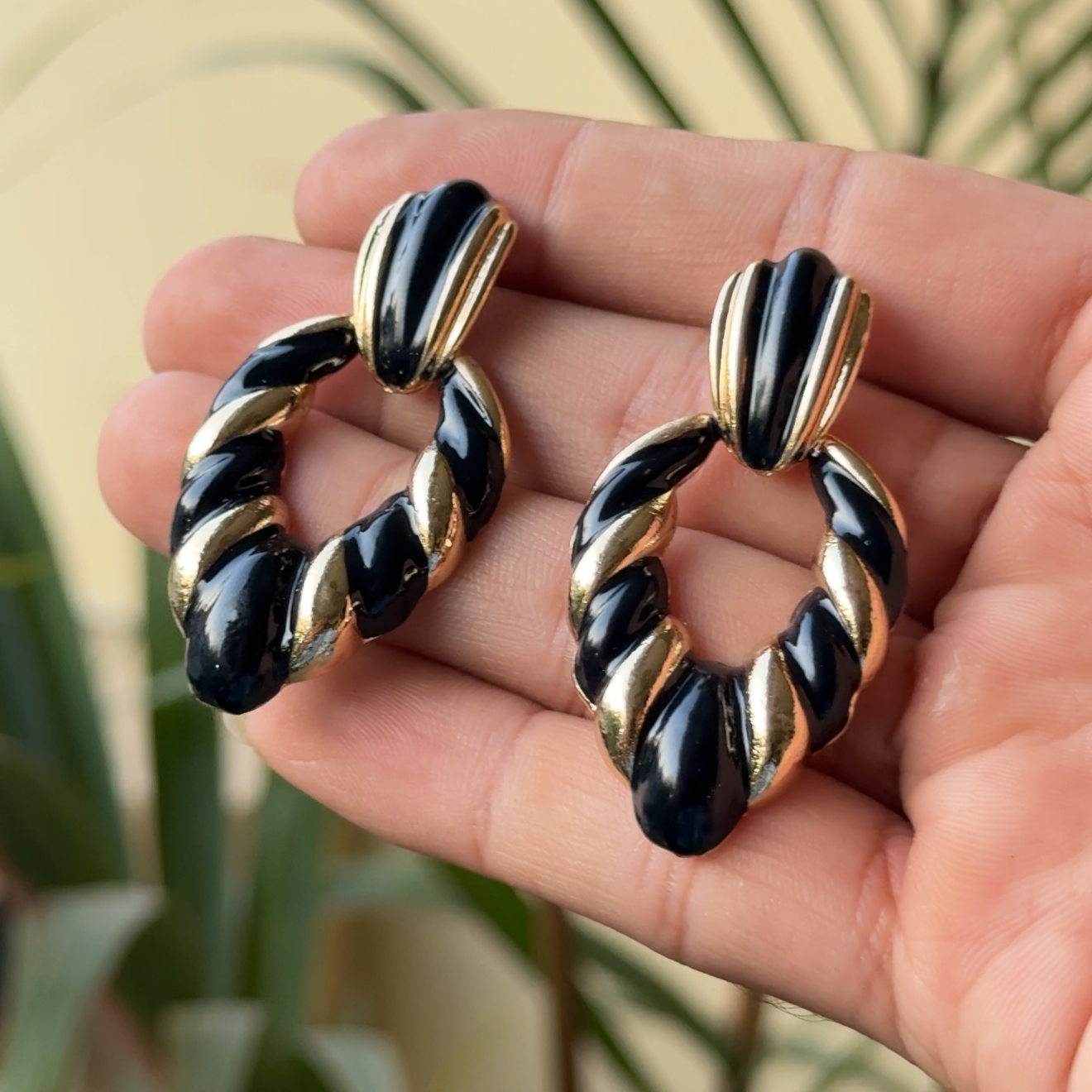 Black Swirl Hoops