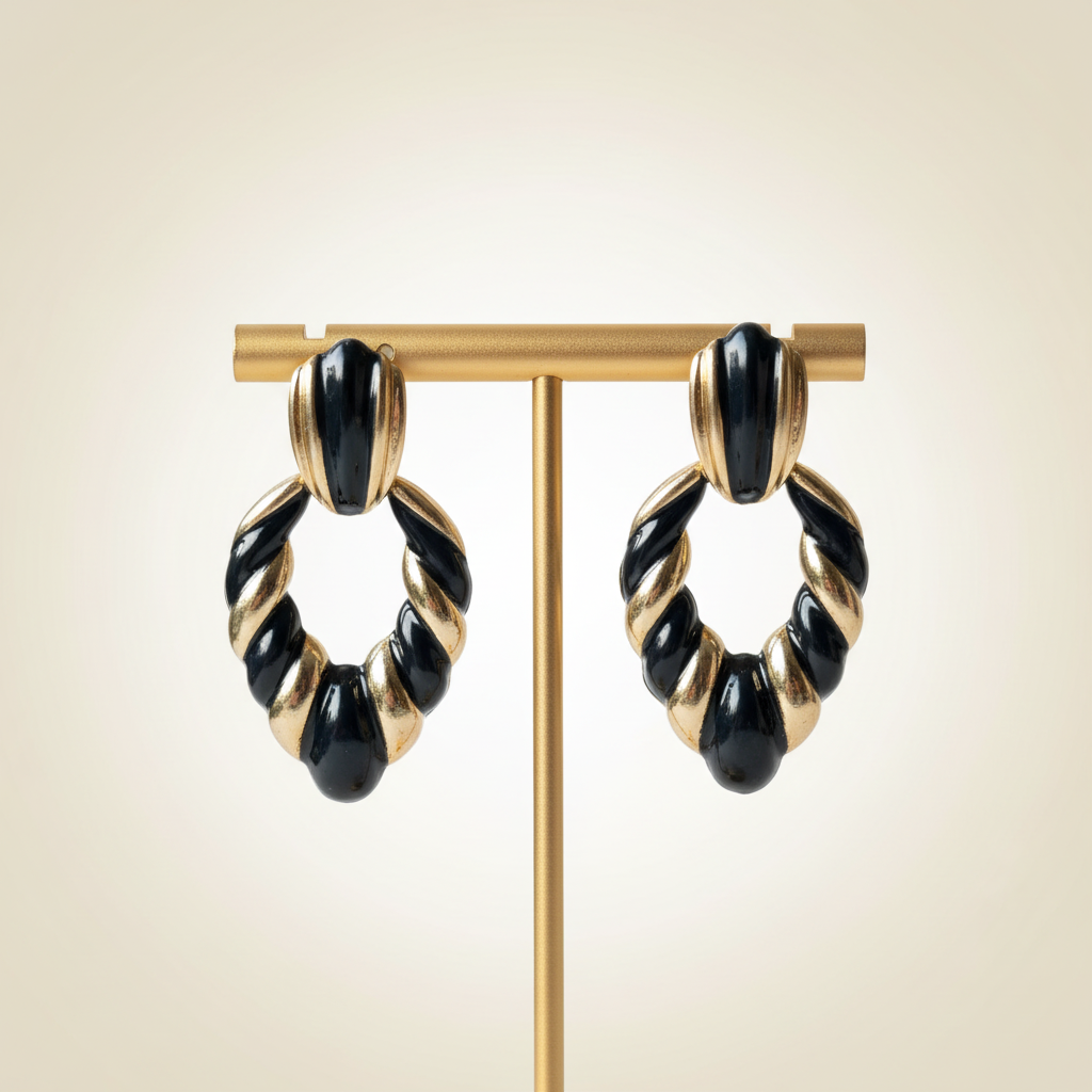 Black Swirl Hoops