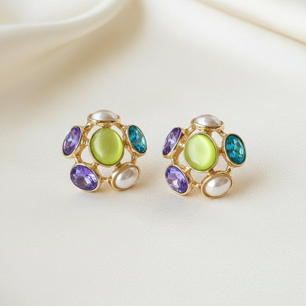 Carnival Cluster Stud Earrings