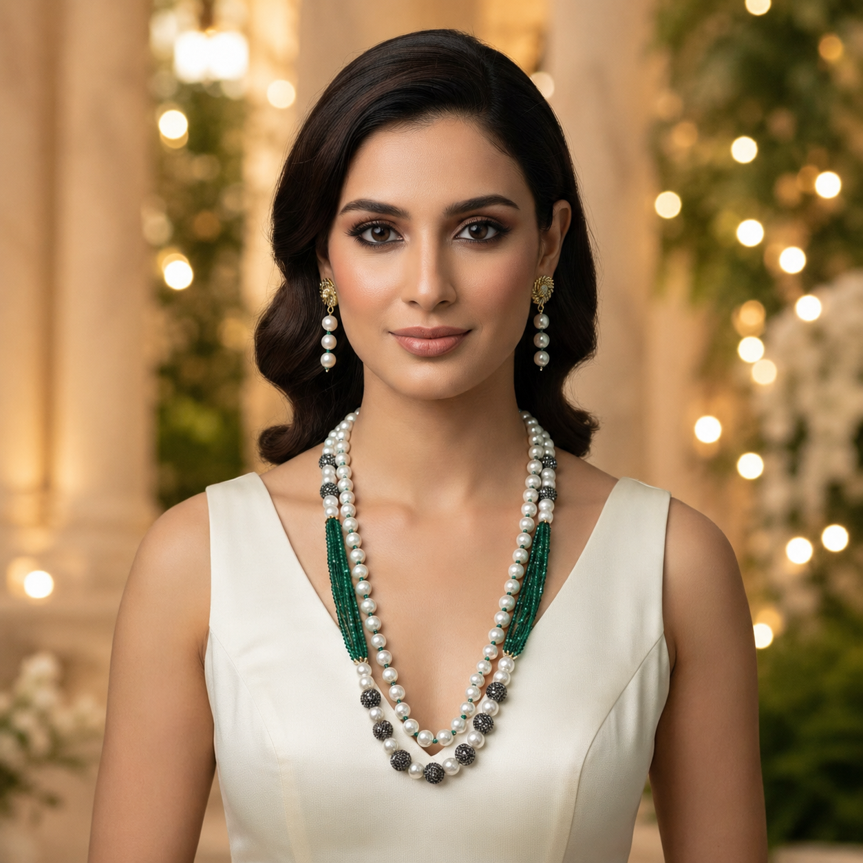 Green Pearl Double Layered Set