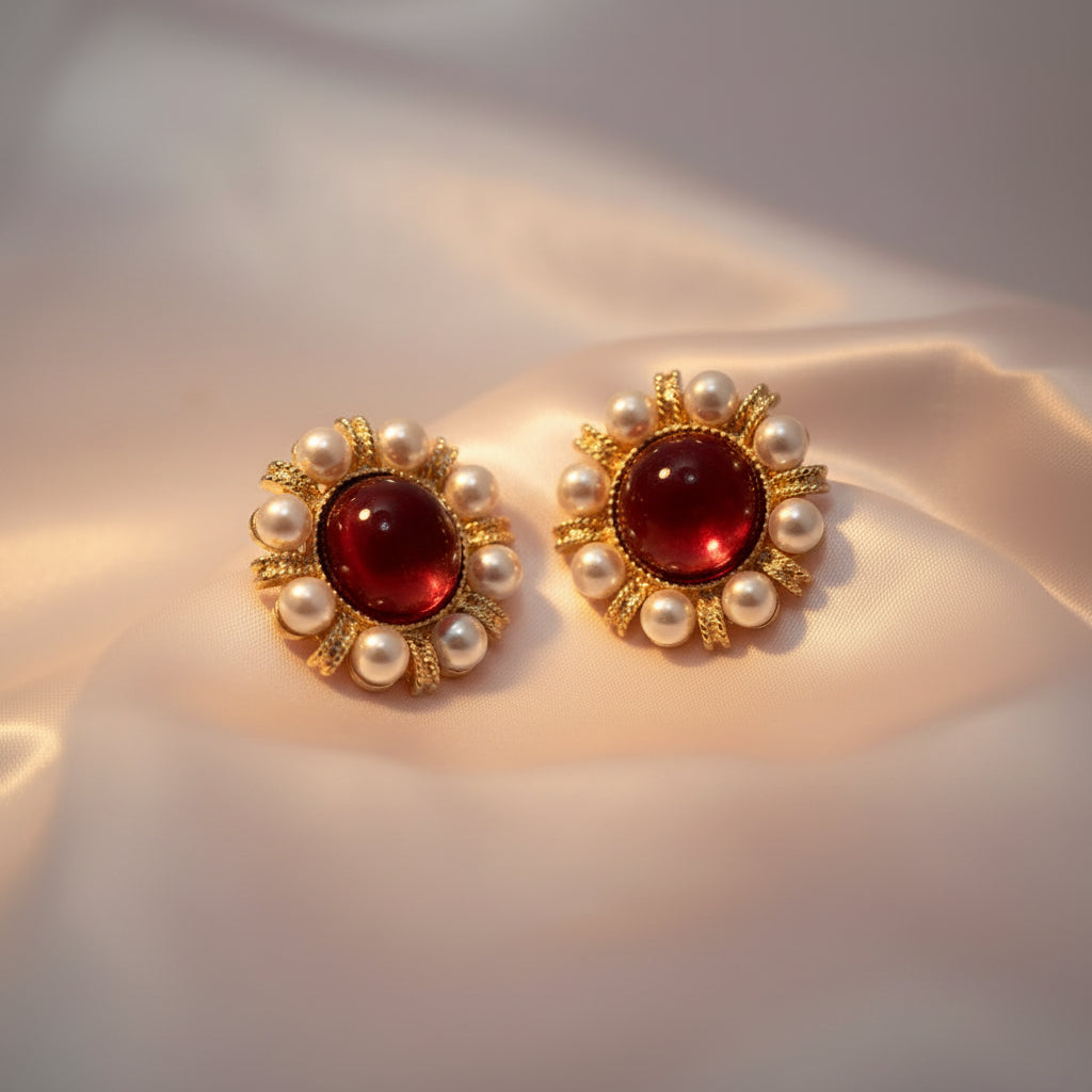 Velvet Pearl Stud earring for women