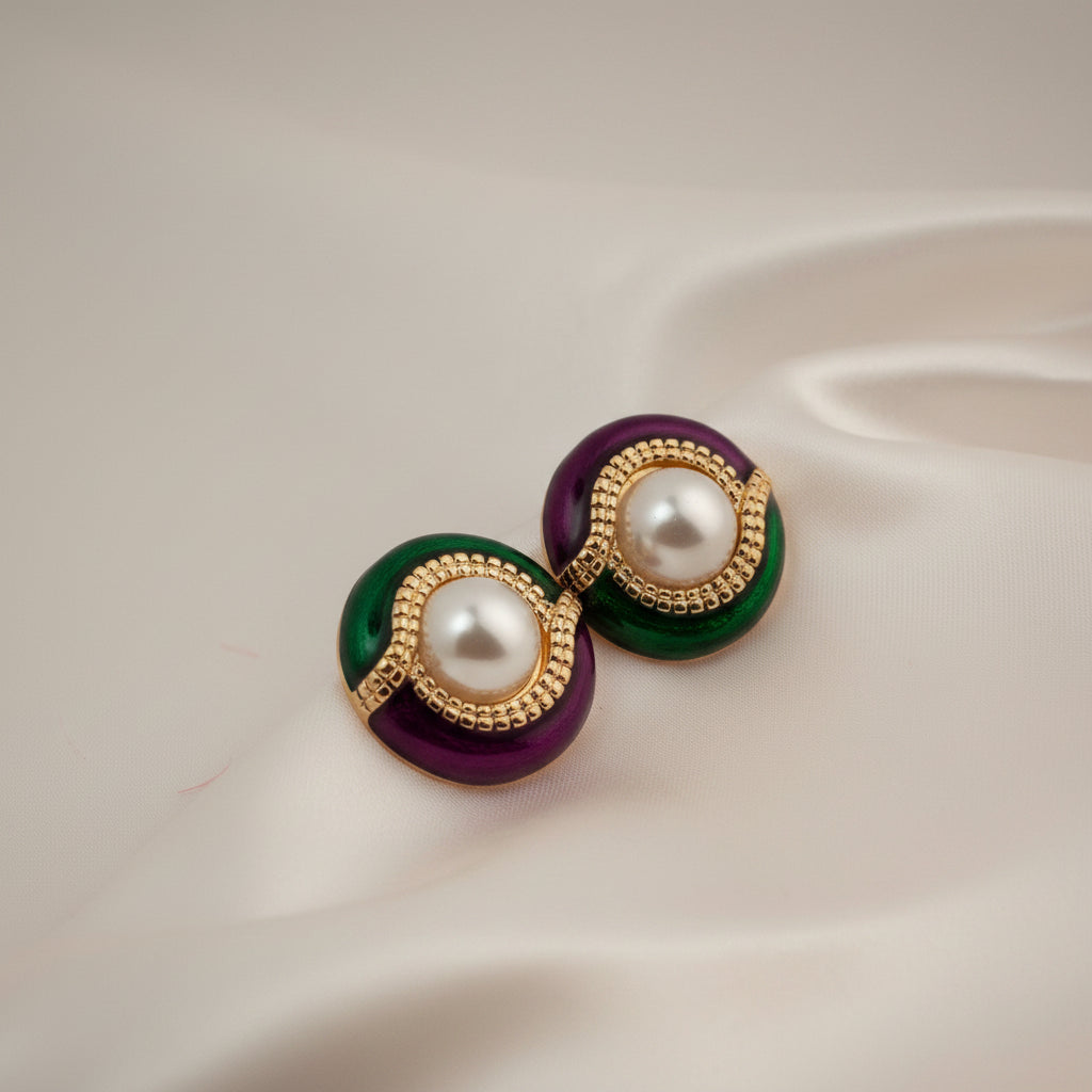 Pearl Plum Stud earrings for women
