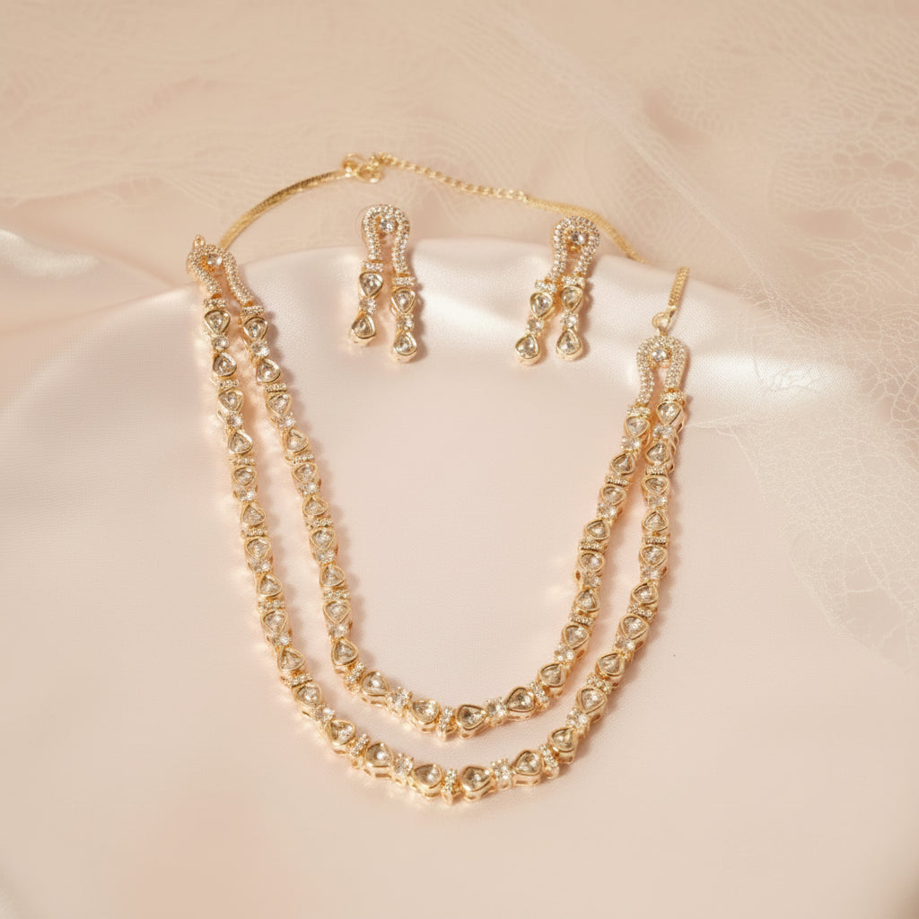 Double Layer Kundan Set – Layered Traditional Jewellery