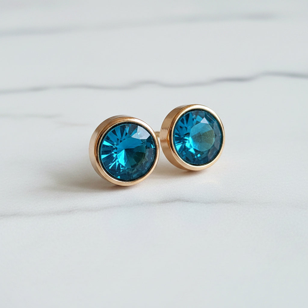 Twilight Teal stud earring for women
