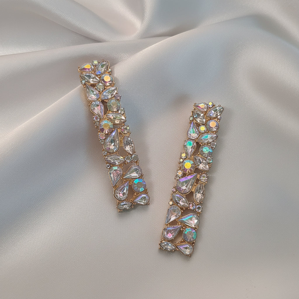 Celestia Crystal Bar Stud Earrings