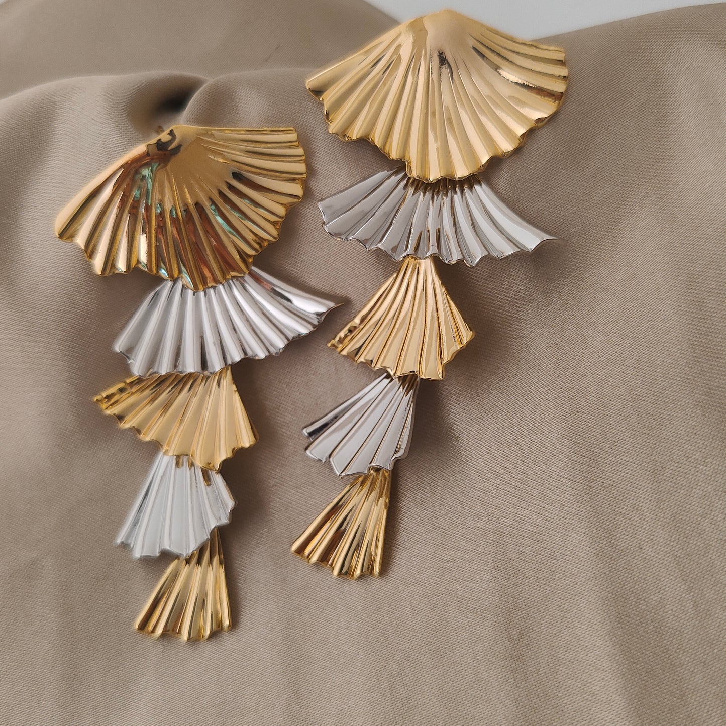 Twin Tides Fan Earrings