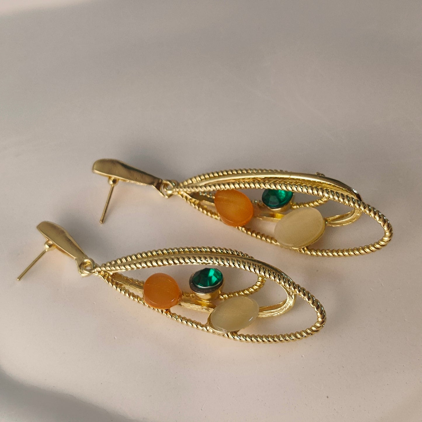 Golden Ember Oval Earrings