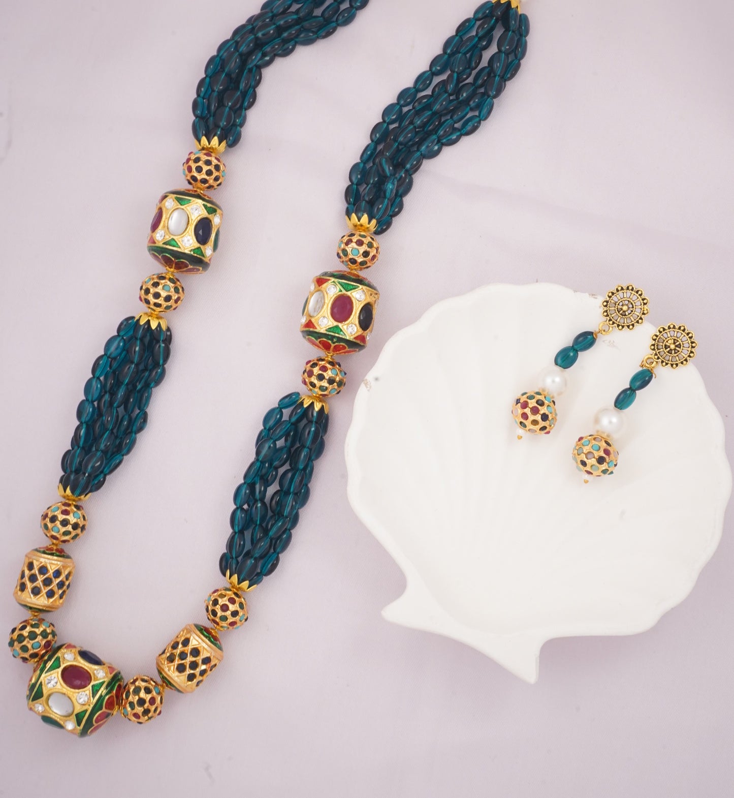 Meenakari Drum Bead Mala