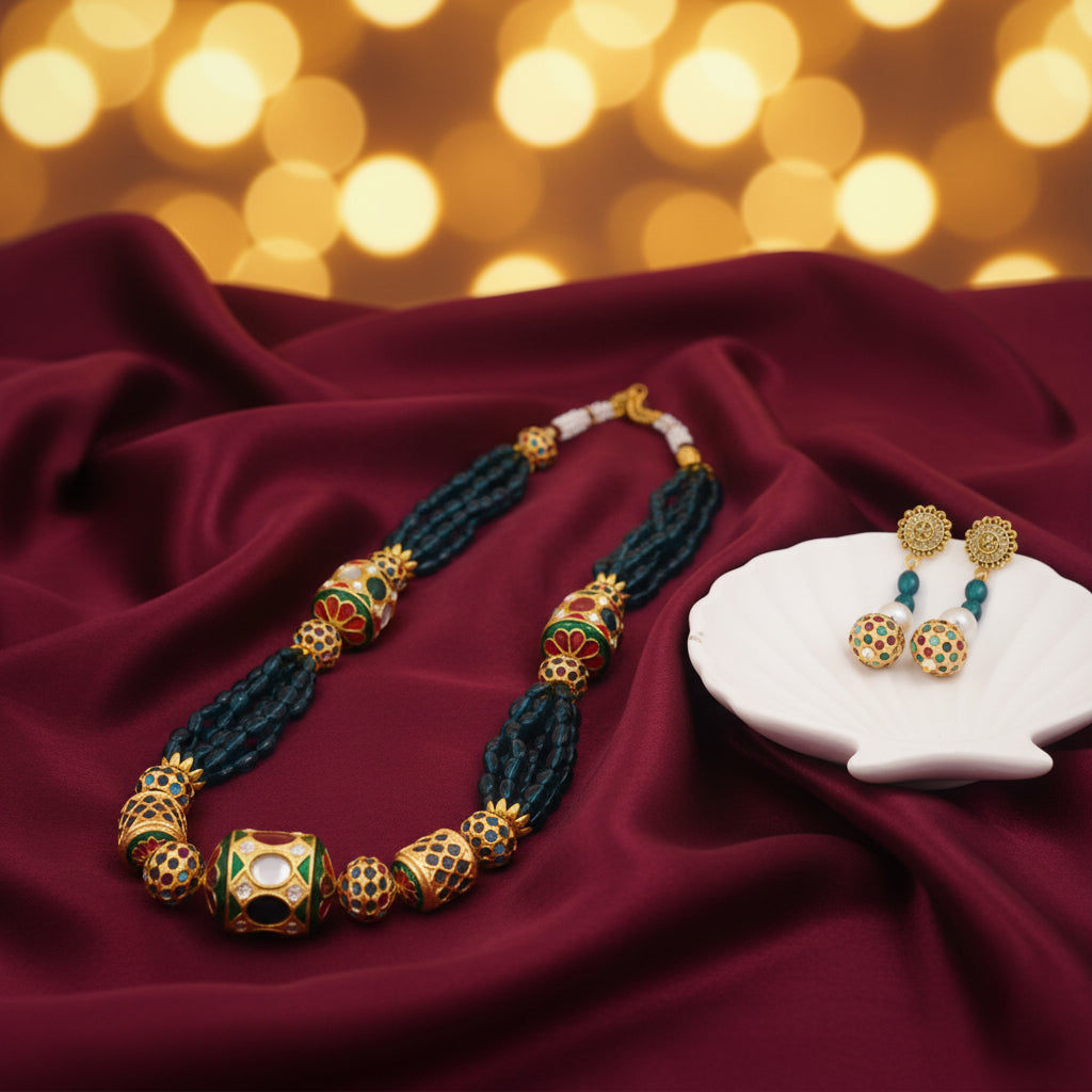 Meenakari Drum Bead Mala