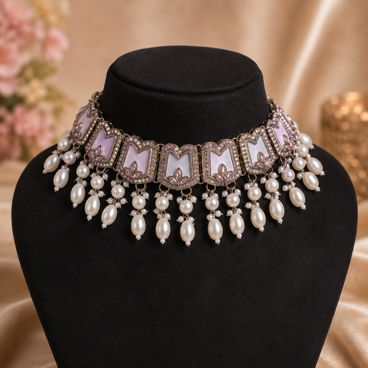 Heavenly Pearl Choker – Layered Pearl Necklace Jewellery