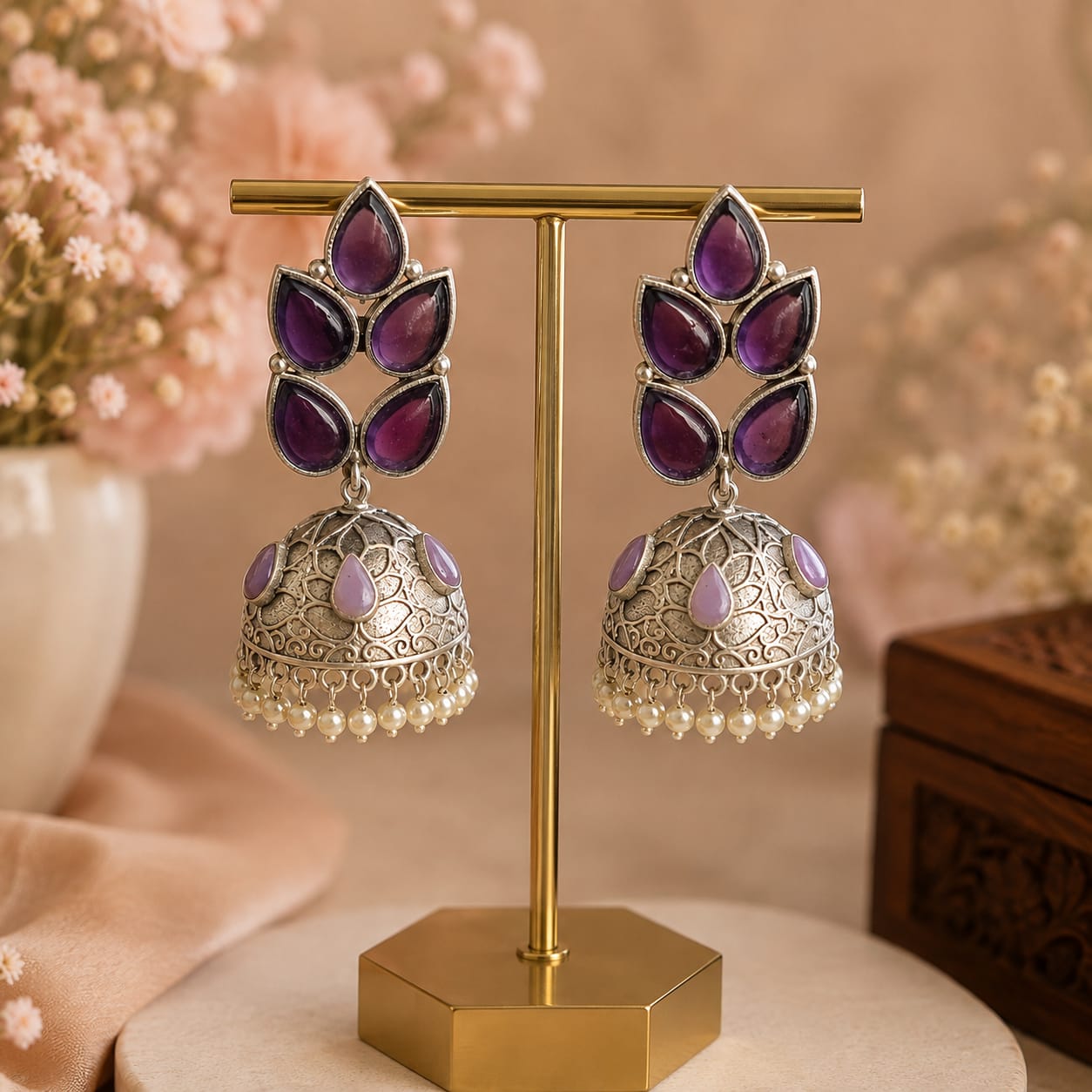 Plump Silver Jhumki