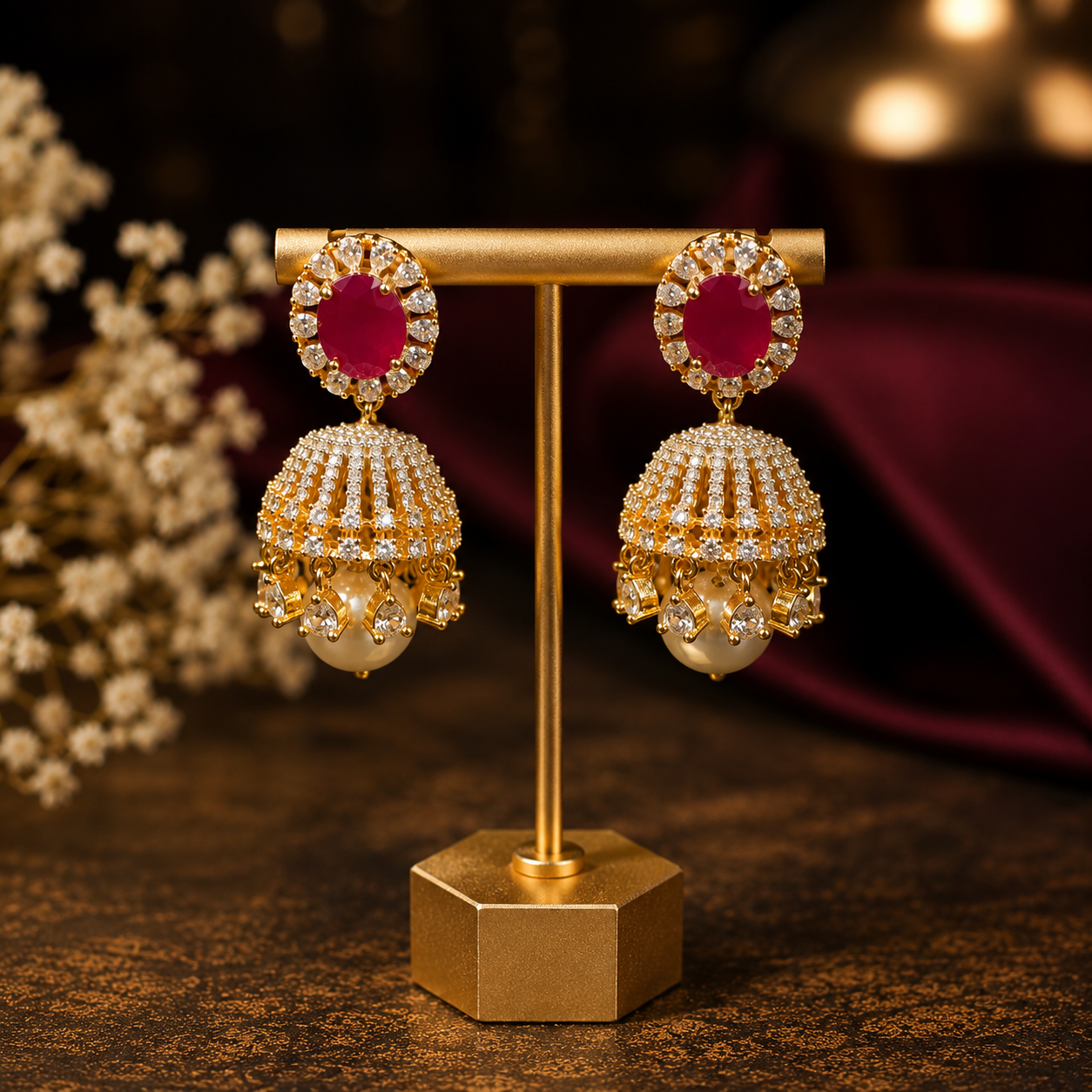 Ruby Pearl Ad Jhumki