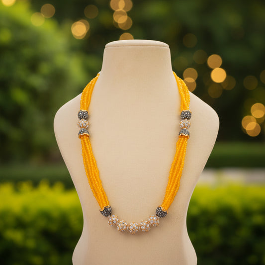 Seed Bead Yellow Mala