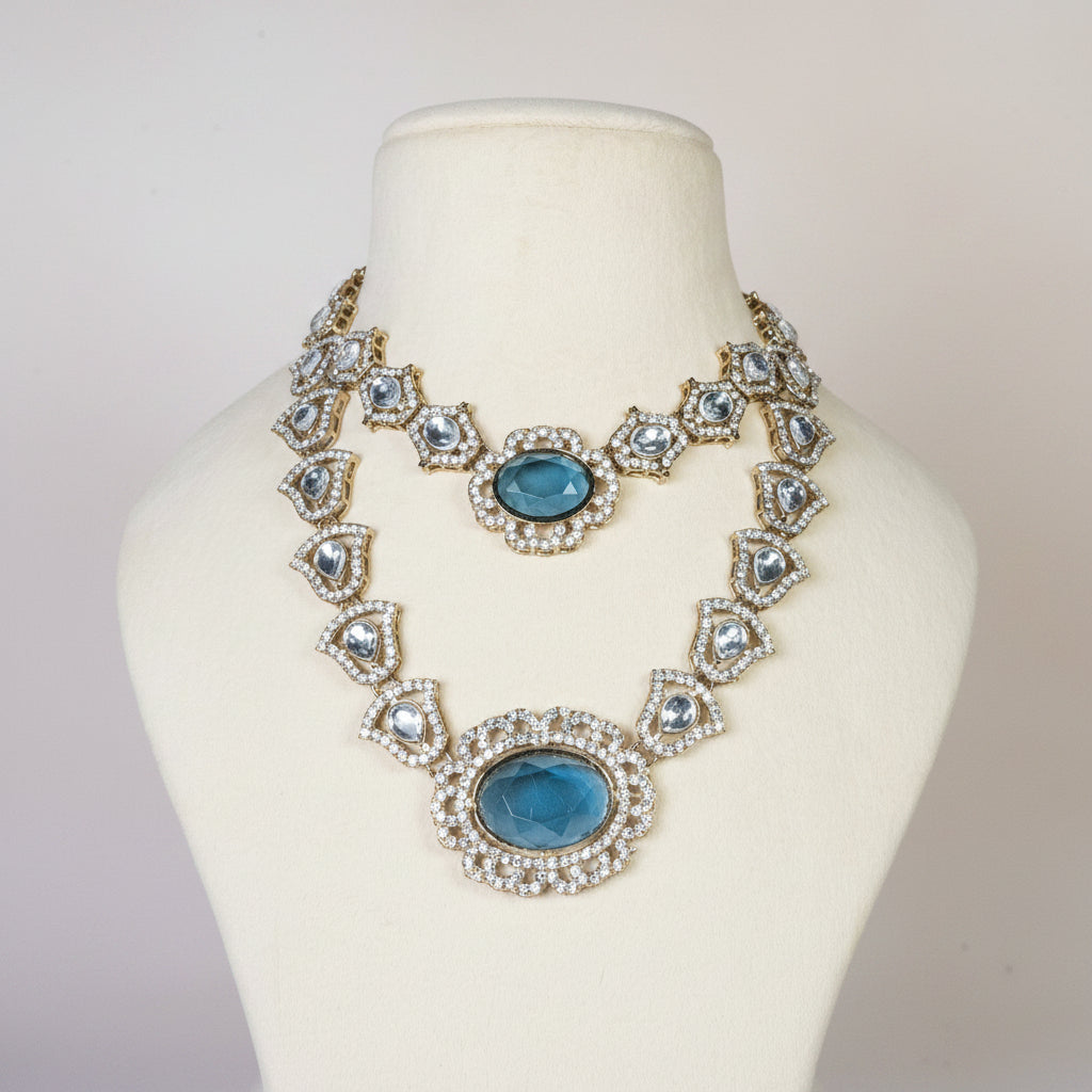 Ovale Teal Blue Double Strand