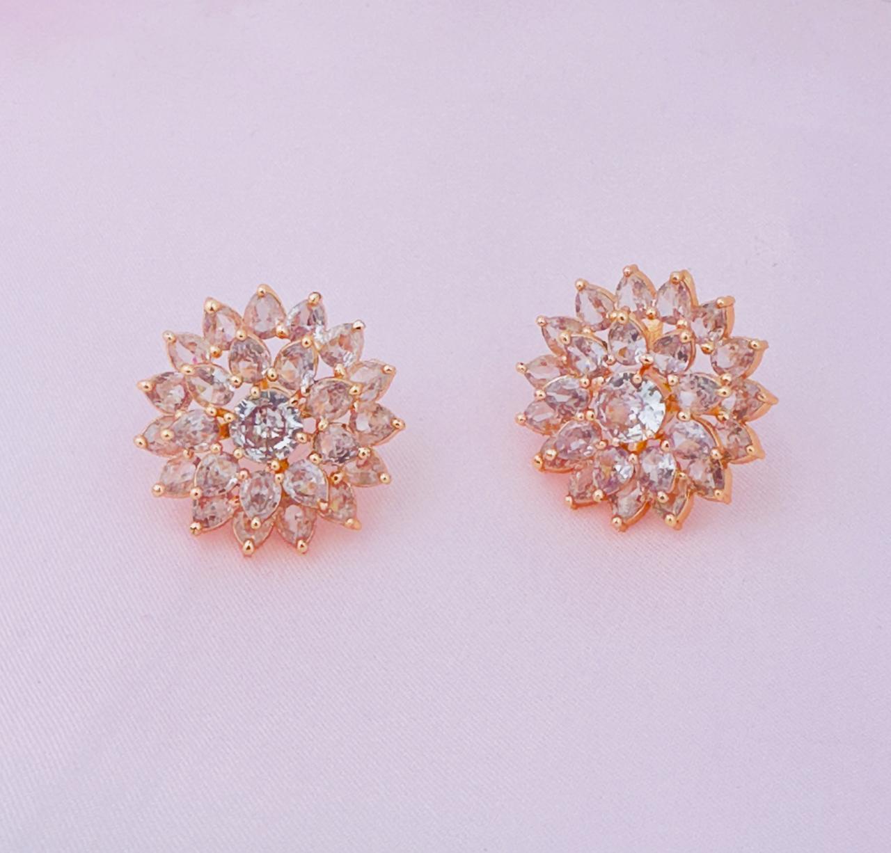 2 in one Rose Gold Studs
