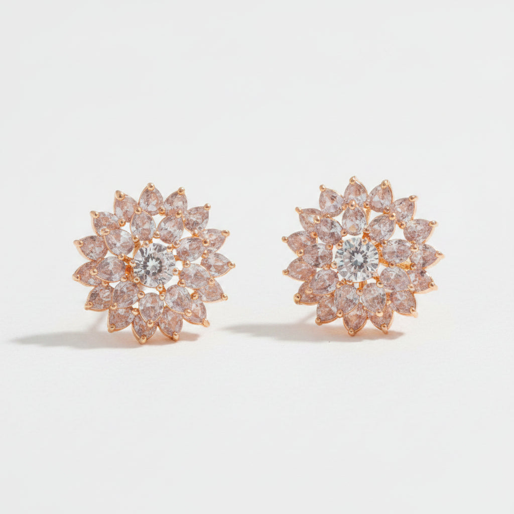2 in one Rose Gold Studs