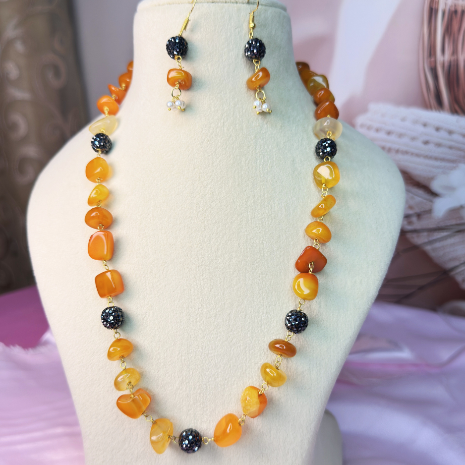 Amber Glow Beaded Mala