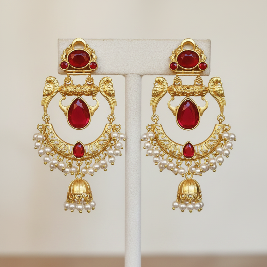 Kashmiri Chand Bali Earrings