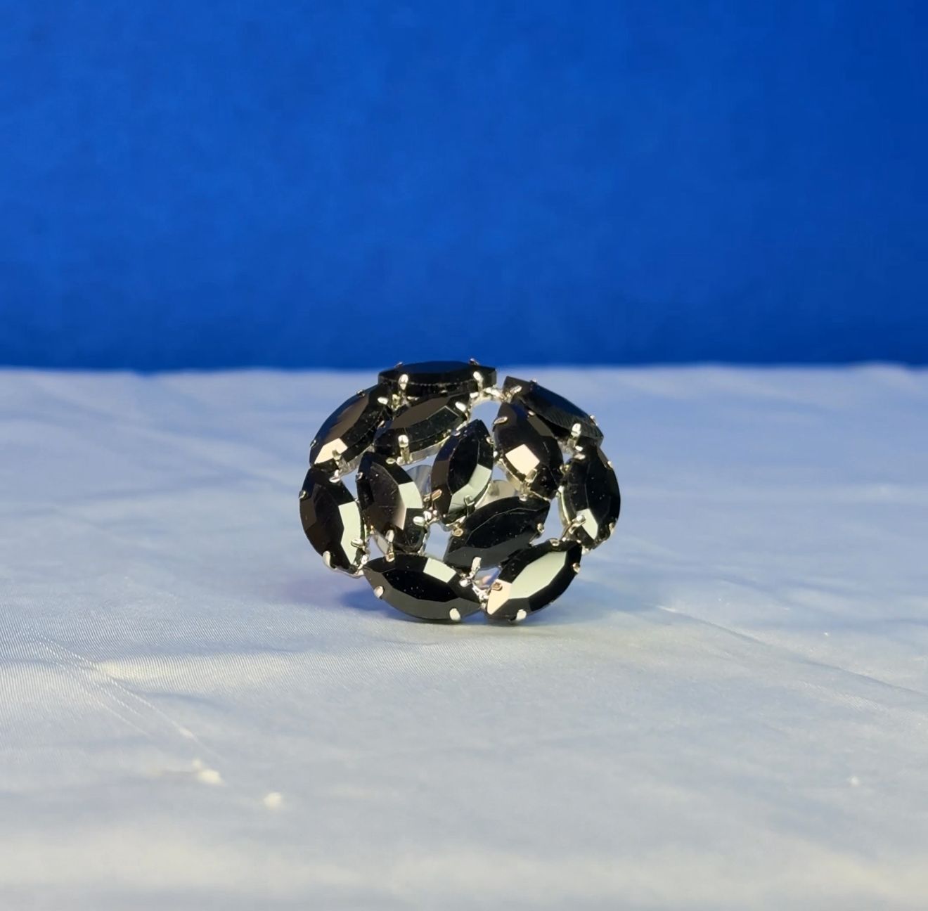 Black Cocktail Crystal Ring