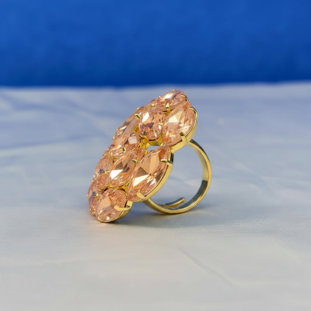 Peach Crystal Ring