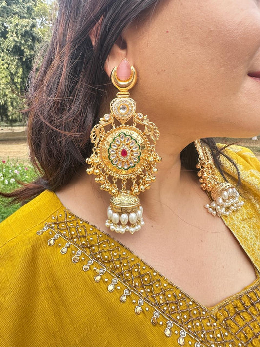 Kashmiri Brass Dangler Earrings