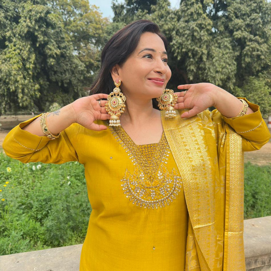 Kashmiri Brass Dangler Earrings