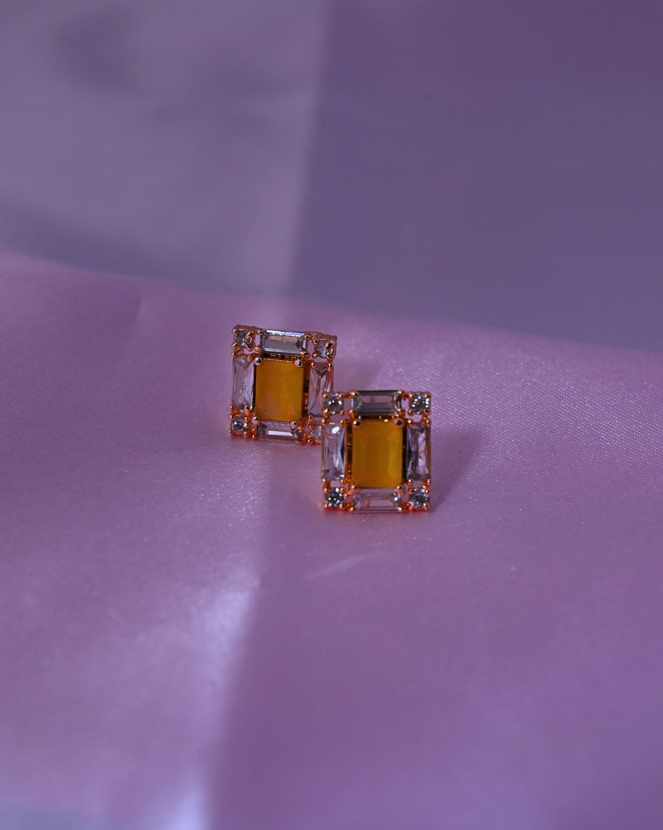 Yellow Stud Earrings for women