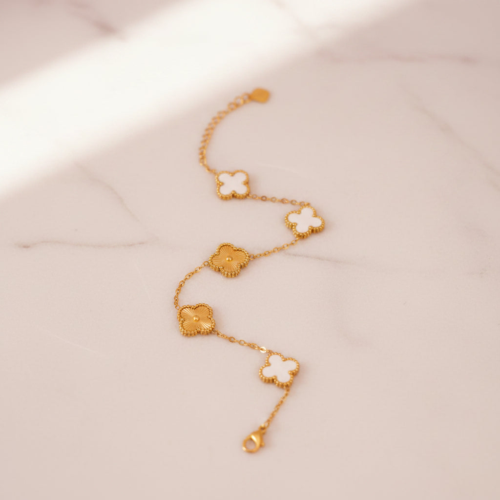 Chain Bracelet white enamel