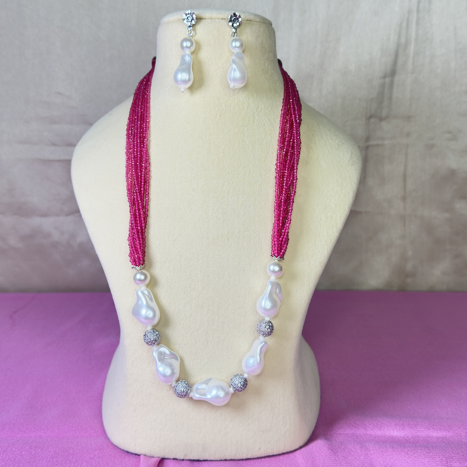 Rose Gold Pink Seed Bead Mala