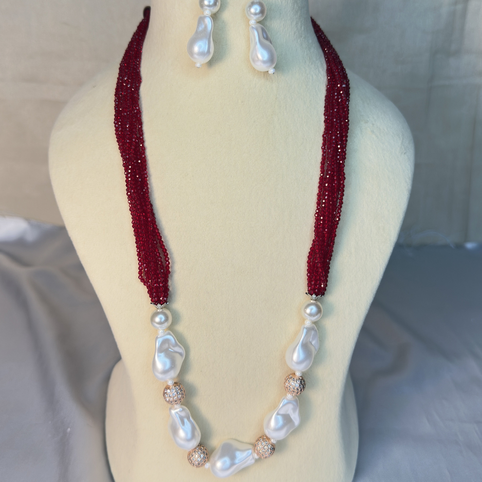 Maroon Seed Bead Mala