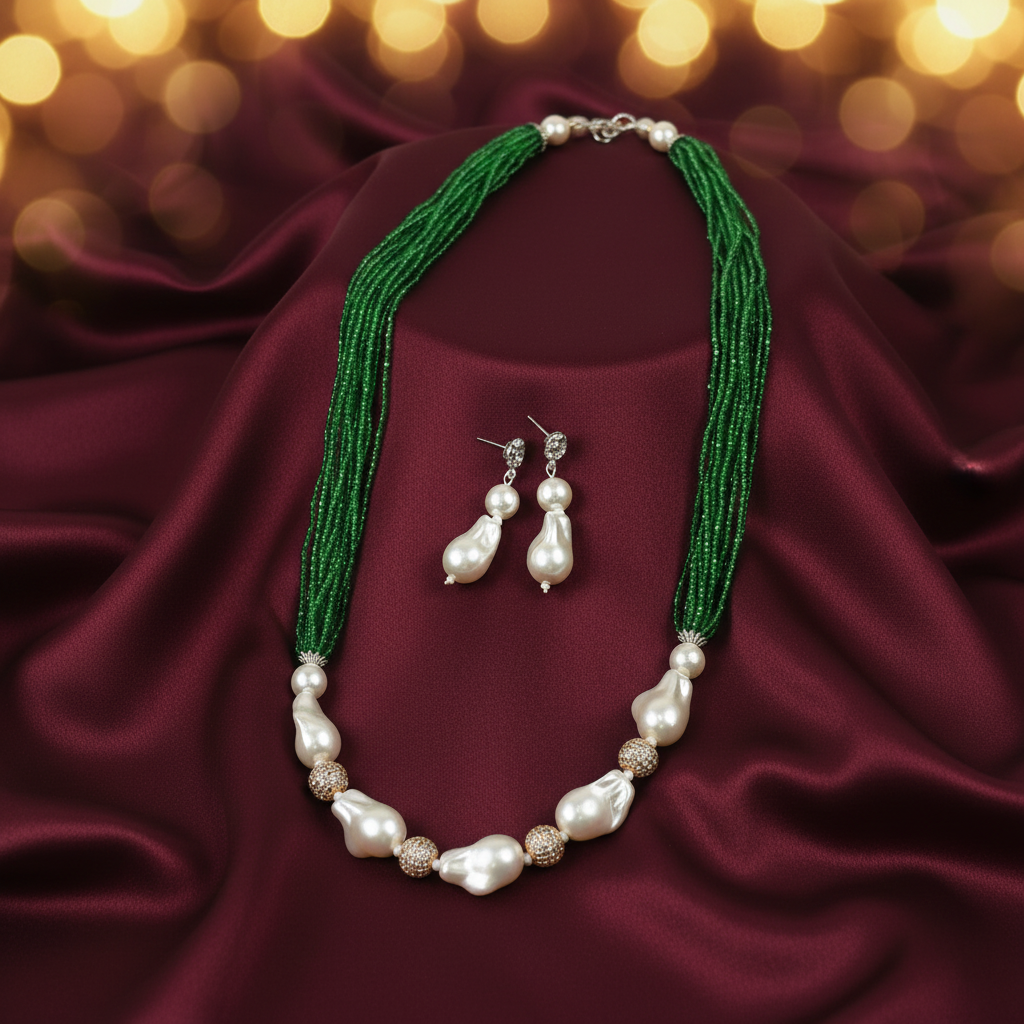 Green Seed Bead Mala