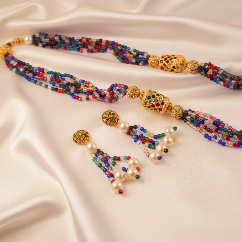 Multi Colour Drum Bead Mala