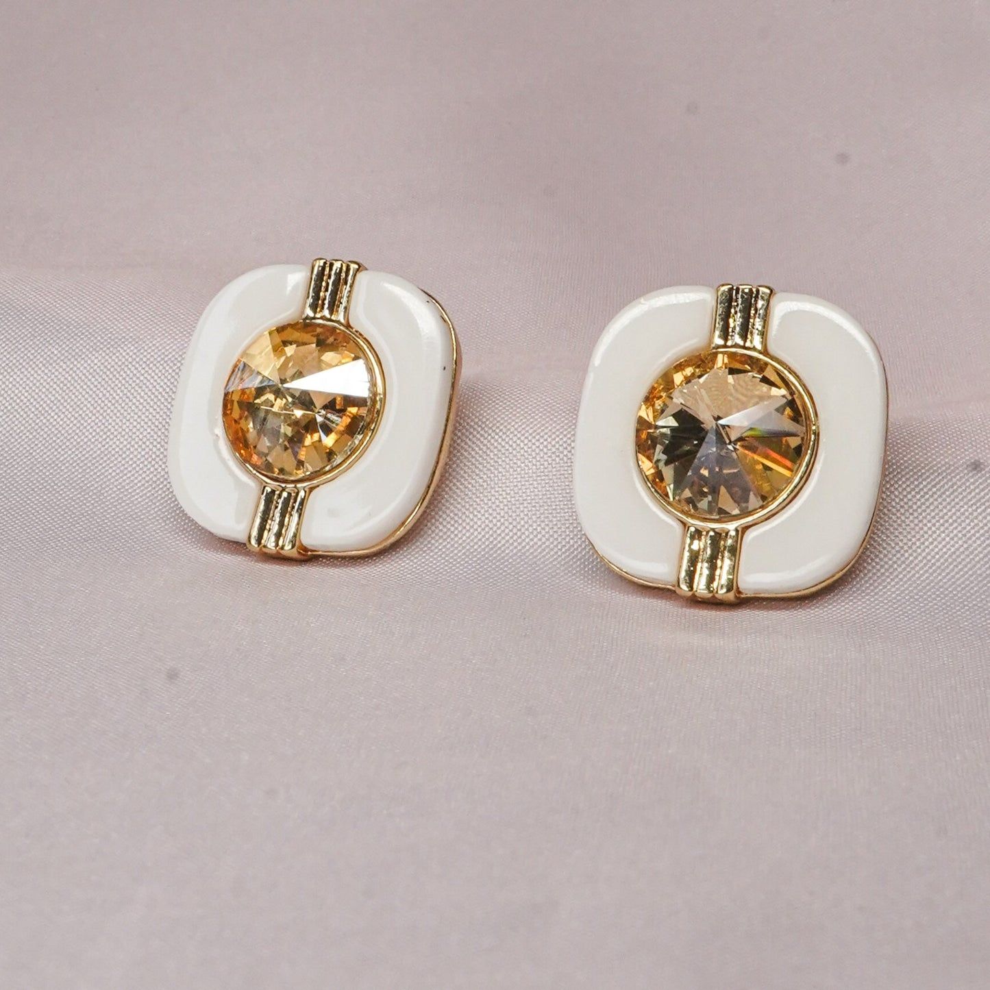 Square Ivory Stud Earrings for Women