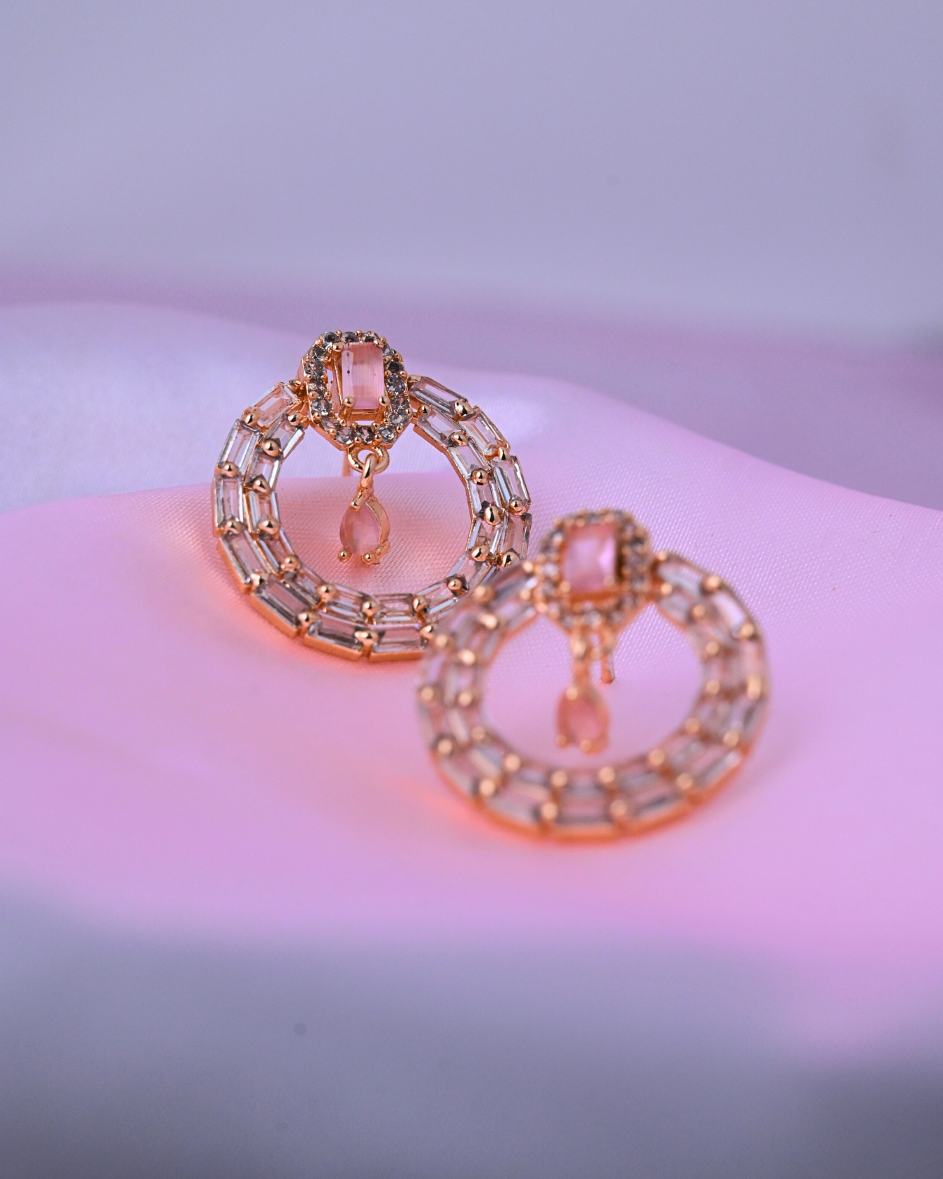 Rose Blush Stud Earrings (Close angle)
