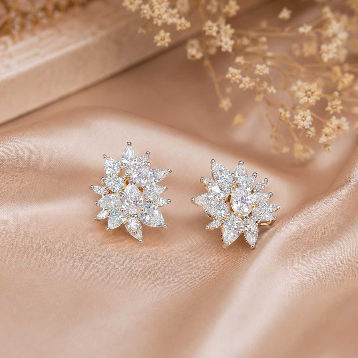 Amethyst Floral Stud Earring
