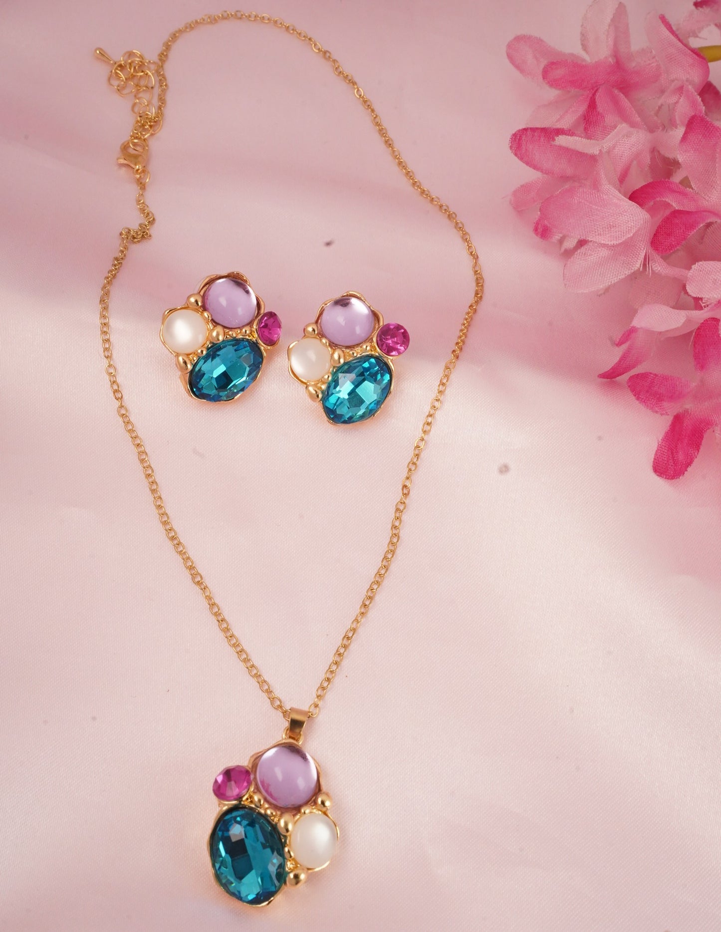 Aqua trio Pendant Set