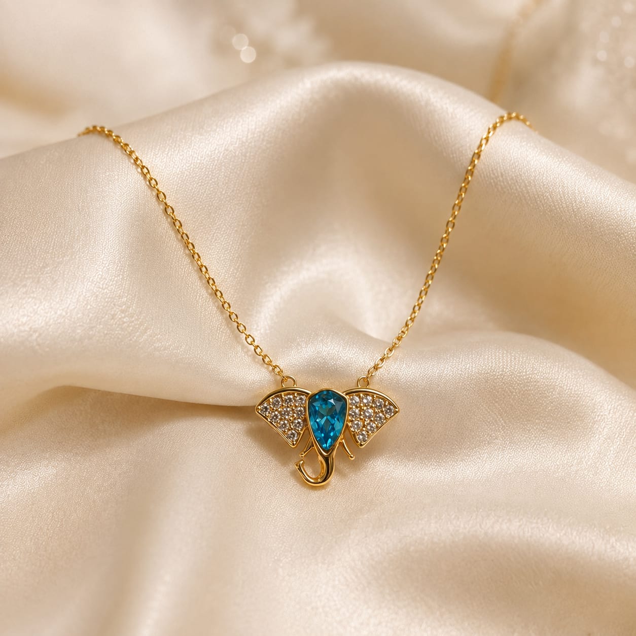 Azure Elephant Elegance Pendant