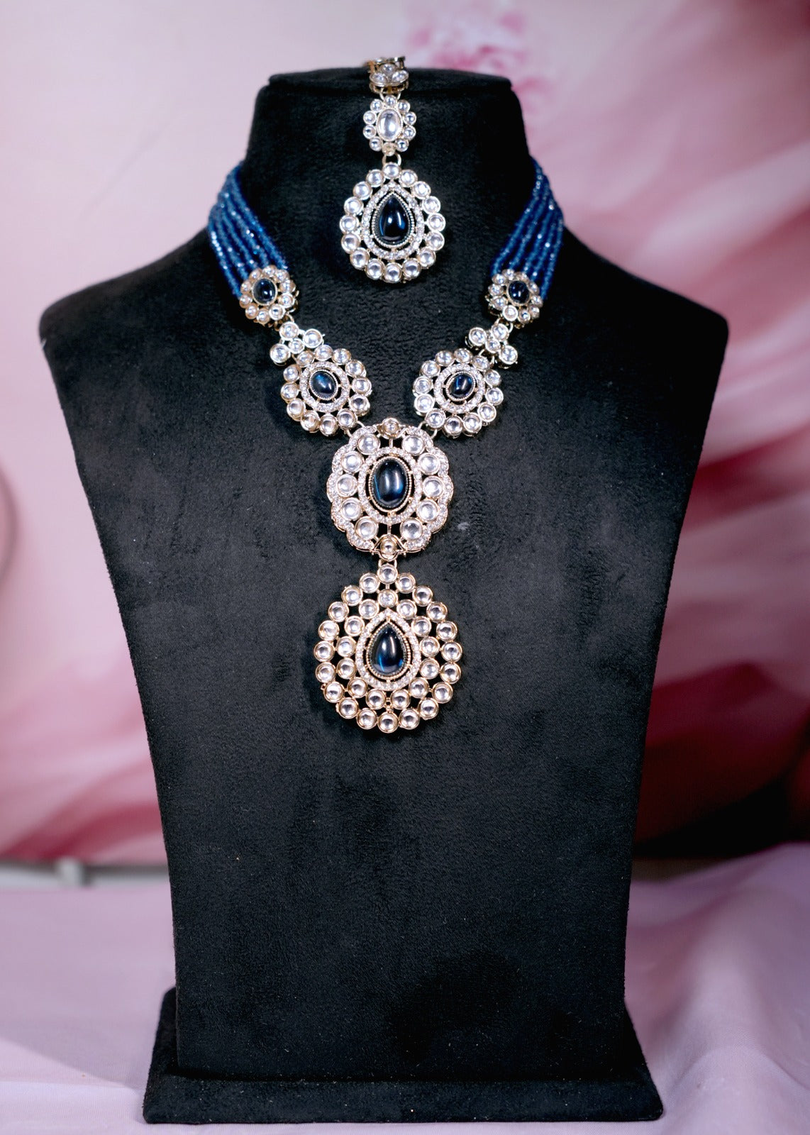 Blue Aura Double Pendant Set