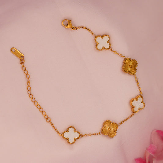 Chain Bracelet white enamel