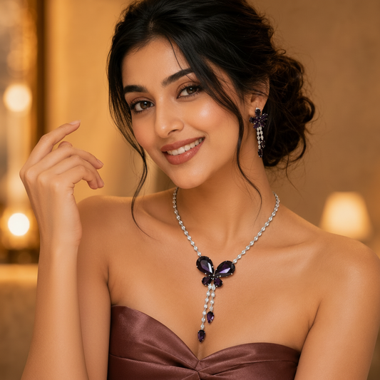Noir Aura Bow Pendant Set