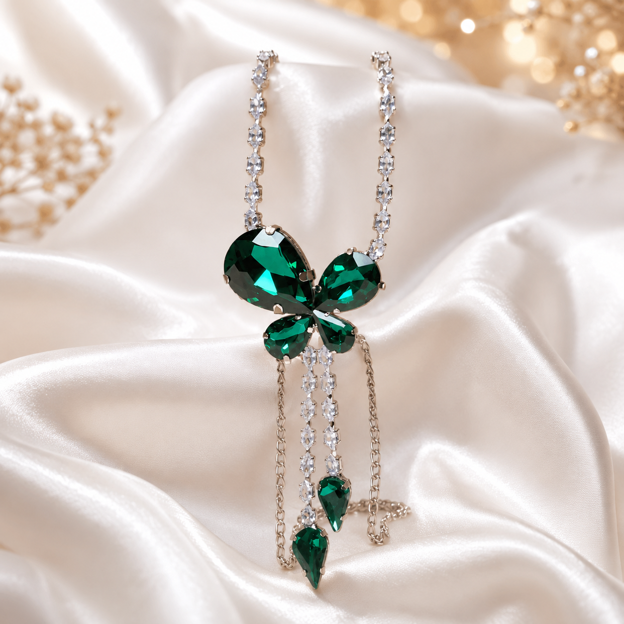Green Aura Bow Pendant Set