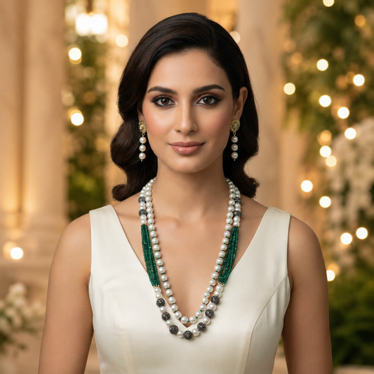Green Pearl Double Layered Set