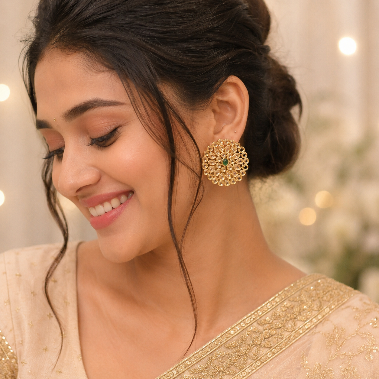 Circular Kundan Studs