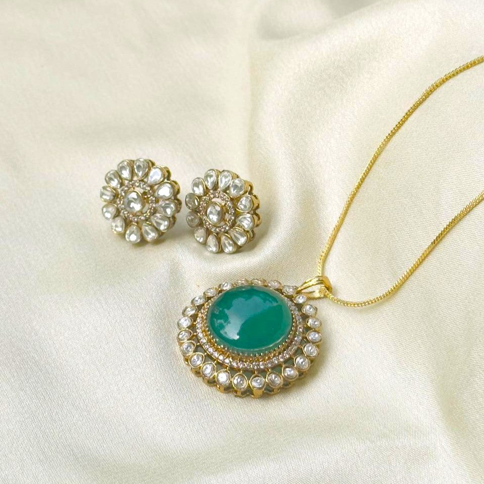 Dark Green Coin Pendant