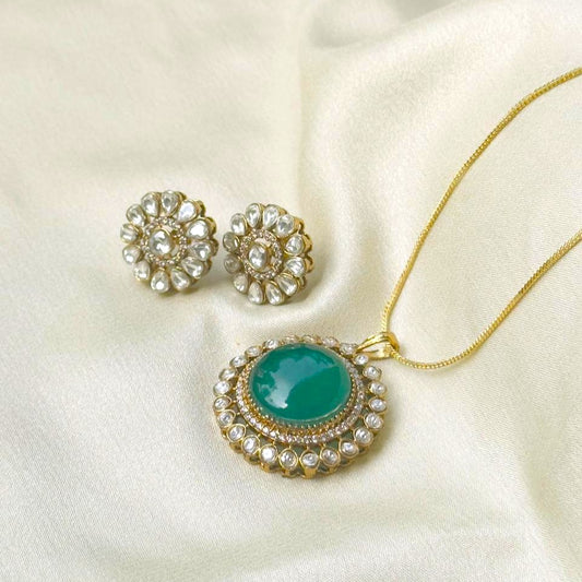 Dark Green Coin Pendant