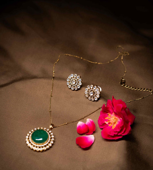 Dark Green Coin Pendant